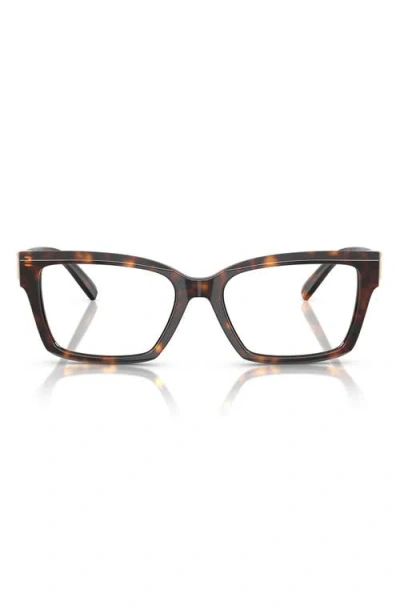 Tiffany & Co . 52mm Square Optical Glasses In Havana/demo Lens