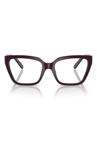Tiffany & Co . 52mm Square Optical Glasses In Burgundy