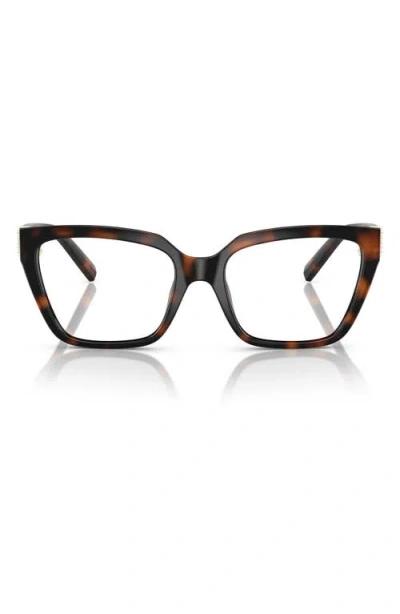 Tiffany & Co . 52mm Square Optical Glasses In Havana