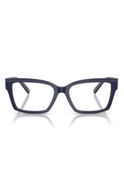 Tiffany & Co . 54mm Square Optical Glasses In Solid Dark Blue/demo Lens