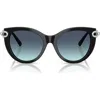 Tiffany & Co . 53mm Gradient Butterfly Sunglasses In Black