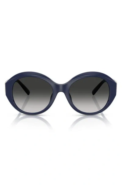 Tiffany & Co . 53mm Gradient Round Sunglasses In Blue/grey Flash