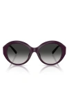 Tiffany & Co . 53mm Gradient Round Sunglasses In Burgundy/grey