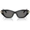 Tiffany & Co . 53mm Polarized Cat Eye Sunglasses In Black/dark Grey Polar