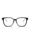 Tiffany & Co . 53mm Square Optical Glasses In Black/blue/demo Lens
