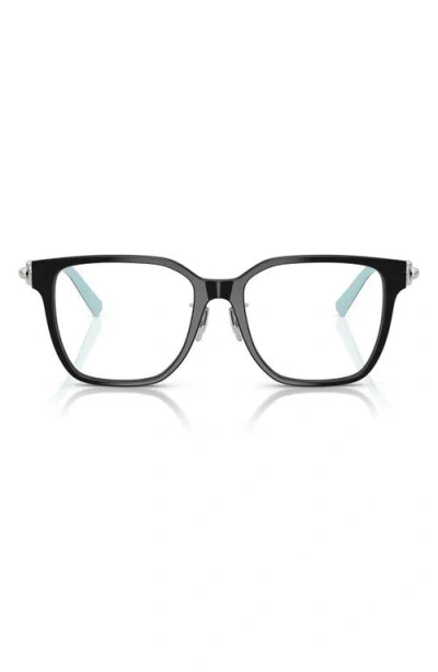 Tiffany & Co . 53mm Square Optical Glasses In Black/blue/demo Lens