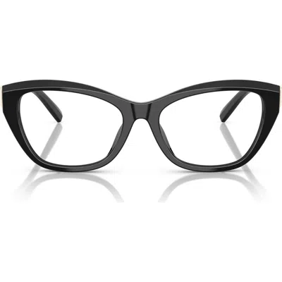 Tiffany & Co . 54mm Cat Eye Optical Glasses In Black/demo Lens