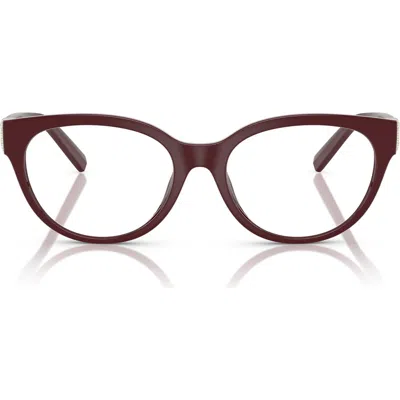 Tiffany & Co . 54mm Cat Eye Optical Glasses In Burgundy