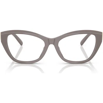Tiffany & Co . 54mm Cat Eye Optical Glasses In Chocolate Truffle/demo Lens