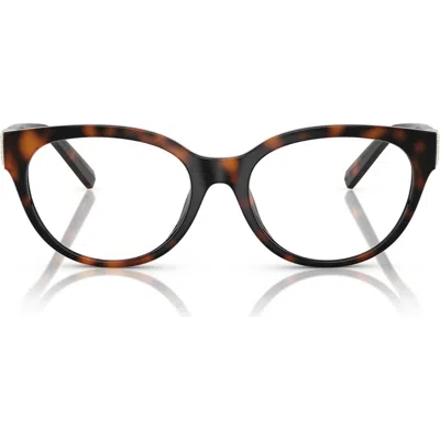 Tiffany & Co . 54mm Cat Eye Optical Glasses In Havana
