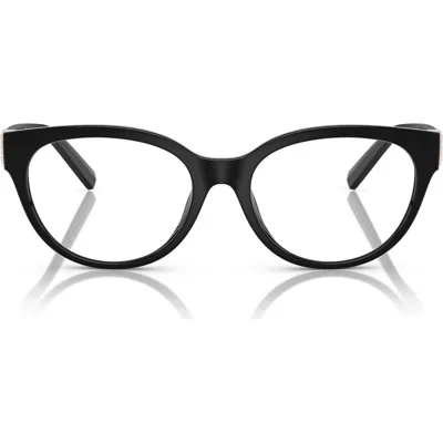 Tiffany & Co . 54mm Cat Eye Optical Glasses In Shiny Black