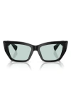 Tiffany & Co . Cat-eye Sunglasses With Light Azure Lenses In Black