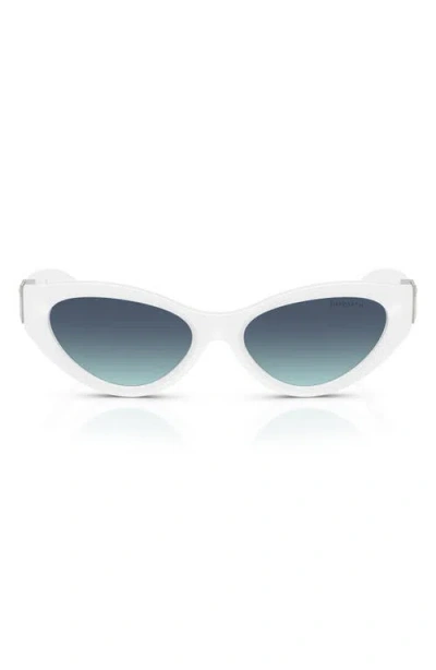 Tiffany & Co . 54mm Gradient Oval Sunglasses In Blue White