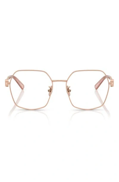 Tiffany & Co . 54mm Irregular Optical Glasses In Rose Gold