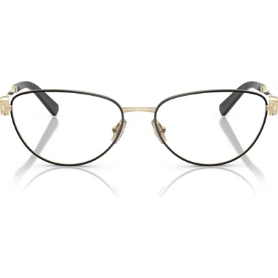 Tiffany & Co . 54mm Oval Optical Glasses In Black Gold