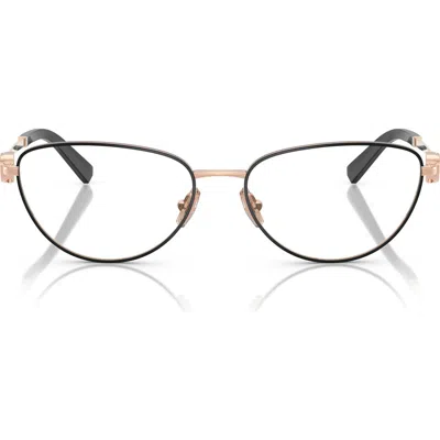 Tiffany & Co . 54mm Oval Optical Glasses In Rose Gold Blk