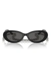 Tiffany & Co . 54mm Oval Sunglasses With Chain In Dark Grey
