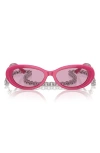 Tiffany & Co . 54mm Oval Sunglasses With Chain In Fuchsia / Violet