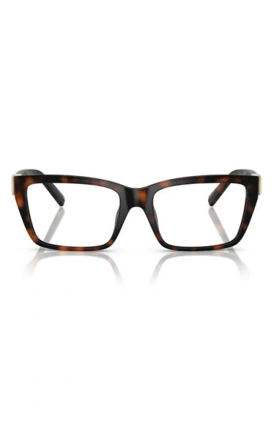 Tiffany & Co . 54mm Pillow Optical Glasses In Havana