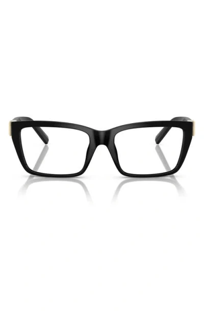 Tiffany & Co . 54mm Pillow Optical Glasses In Shiny Black