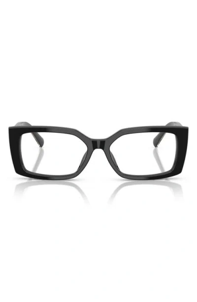 Tiffany & Co . 54mm Rectangular Optical Glasses In Black/demo Lens