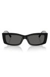 Tiffany & Co . 54mm Rectangular Sunglasses In Black/dark Grey