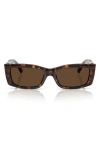 Tiffany & Co . 54mm Rectangular Sunglasses In Havana/light Brown