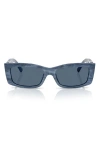 Tiffany & Co . 54mm Rectangular Sunglasses In Striped Tanzanite/dark Blue