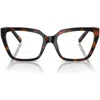 Tiffany & Co . 54mm Square Optical Glasses In Havana