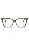 Tiffany & Co . 55mm Cat Eye Optical Glasses In Blue Havana