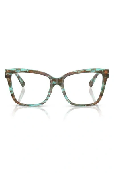 Tiffany & Co . 55mm Cat Eye Optical Glasses In Blue Havana