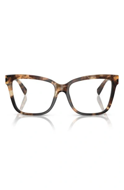 Tiffany & Co . 55mm Cat Eye Optical Glasses In Brown Havana