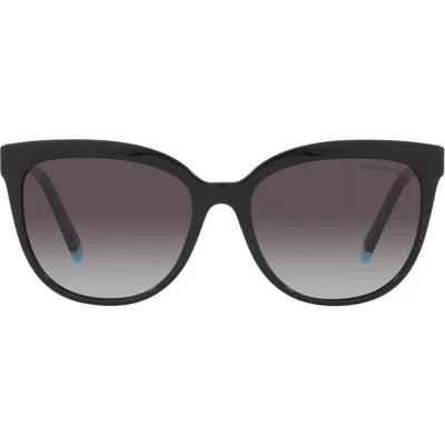 Tiffany & Co . 55mm Gradient Cat Eye Sunglasses In Black/grey Gradient