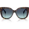 Tiffany & Co . 55mm Gradient Square Sunglasses In Havana