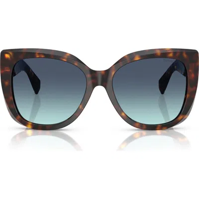 Tiffany & Co . 55mm Gradient Square Sunglasses In Havana