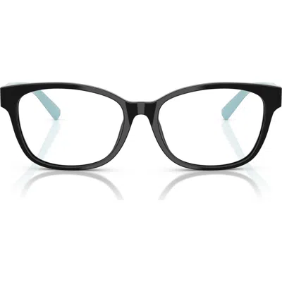 Tiffany & Co . 55mm Pillow Optical Glasses In Black/blue/demo Lens