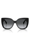 Tiffany & Co . 55mm Polarized Gradient Square Sunglasses In Black