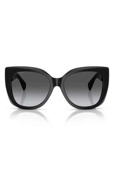 Tiffany & Co . 55mm Polarized Gradient Square Sunglasses In Black