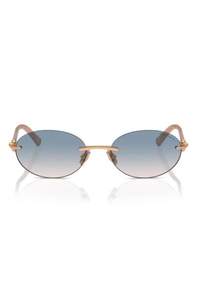 Tiffany & Co . 56mm Gradient Oval Sunglasses In Blue