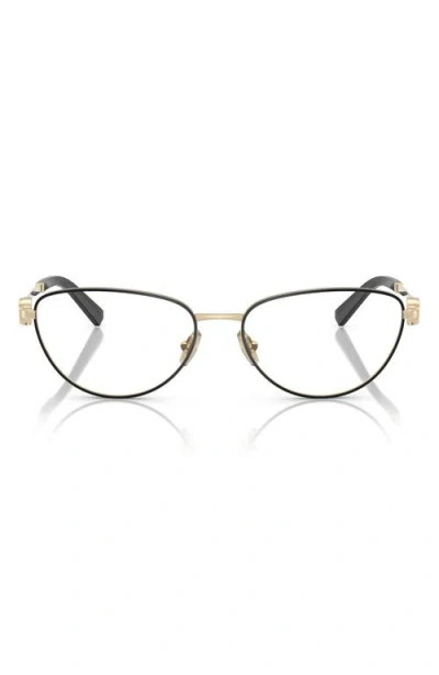 Tiffany & Co . 56mm Oval Optical Glasses In Black Gold