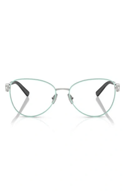 Tiffany & Co . 56mm Pilot Optical Glasses In Blue Silver