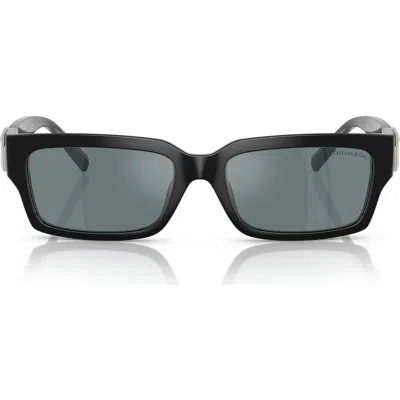 Tiffany & Co . 56mm Rectangular Sunglasses In Black