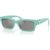 Tiffany & Co . 56mm Rectangular Sunglasses In Blue Silver