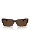 Tiffany & Co . 56mm Rectangular Sunglasses In Havana