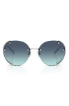 Tiffany & Co . 57mm Gradient Round Sunglasses In Blue Gradient