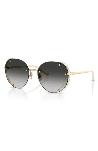 Tiffany & Co . 57mm Gradient Round Sunglasses In Grey Flash