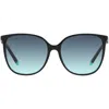 Tiffany & Co . 57mm Gradient Square Sunglasses In Black On Blue/azure Gr Blue