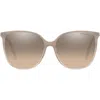 Tiffany & Co . 57mm Gradient Square Sunglasses In Satin/brown Gr Silver