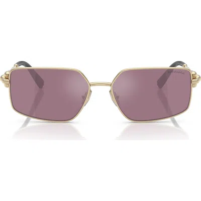 Tiffany & Co . 58mm Rectangular Sunglasses In Gold