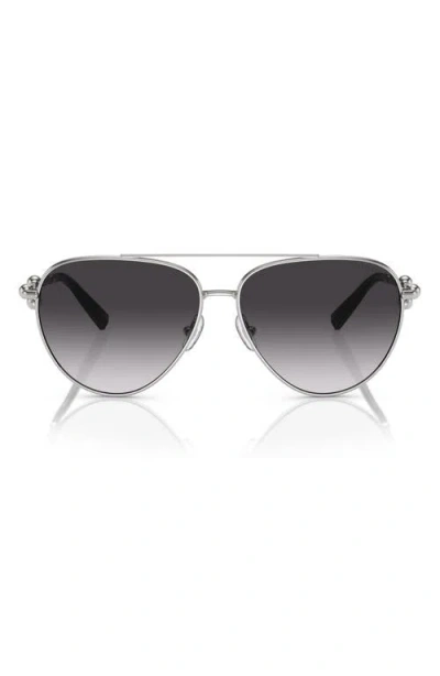 Tiffany & Co . 59mm Gradient Pilot Sunglasses In Grey Flash